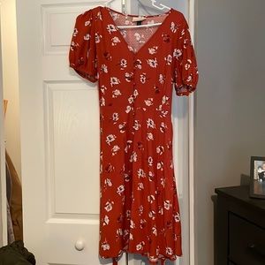 Universal Thread Red floral midi length dress